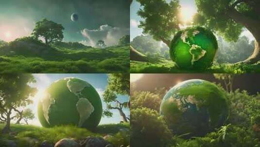 地球 星球 绿色高清在线视频素材下载