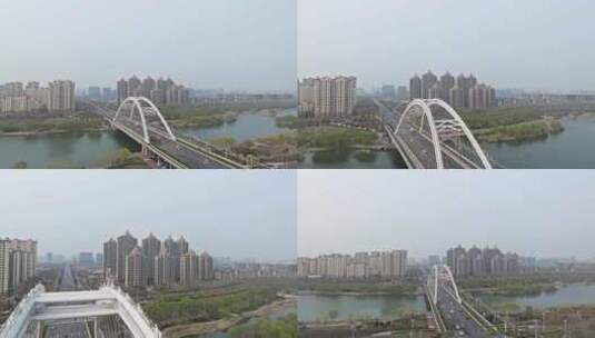 邢台市七里河钢铁路大桥高清在线视频素材下载