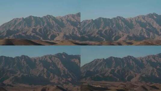 航拍甘肃西北黄土高原地貌戈壁山脉高清在线视频素材下载