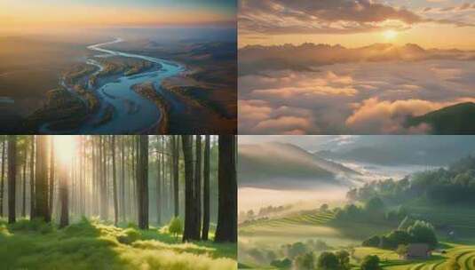 美丽中国 大好山河 绿水青山高清在线视频素材下载