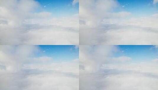 无人机穿越云层晴朗天气高清在线视频素材下载