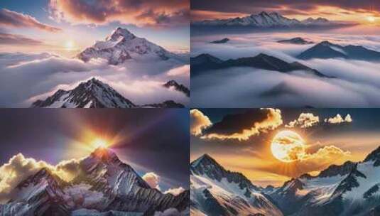 珠穆朗玛峰喜马拉雅山脉青藏高原雪山高清在线视频素材下载