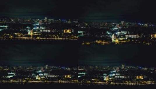 广州城市夜景万家灯火航拍高清在线视频素材下载