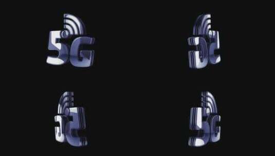 5G高速手机网络金属符号循环旋转高清在线视频素材下载