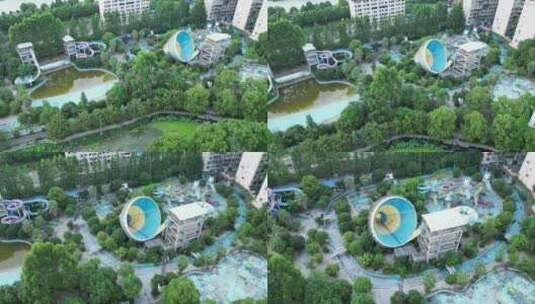 衡阳西湖公园美景航拍高清在线视频素材下载