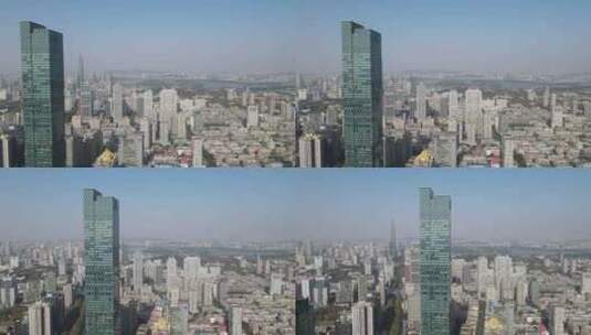 江苏南京河西商务建筑航拍高清在线视频素材下载