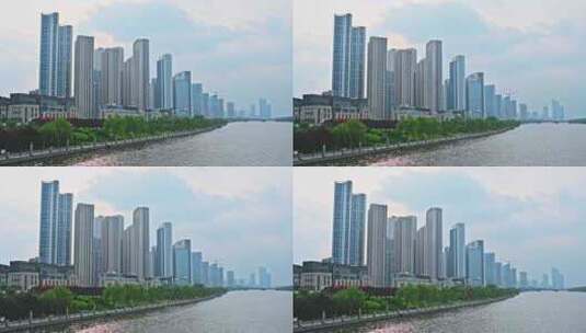 北京通州北运河玉带河桥城市风光高清在线视频素材下载