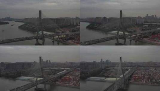 广州环新光大桥航拍原素材高清在线视频素材下载