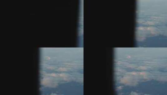 飞机窗户天线上的中等云层高清在线视频素材下载