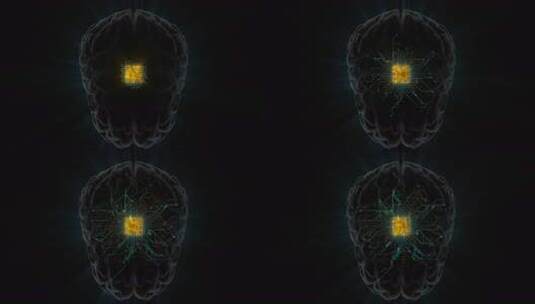 人工智能连接概念的4K脑微处理器硬件高清在线视频素材下载