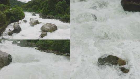 墨脱山间溪水 水流特写高清在线视频素材下载