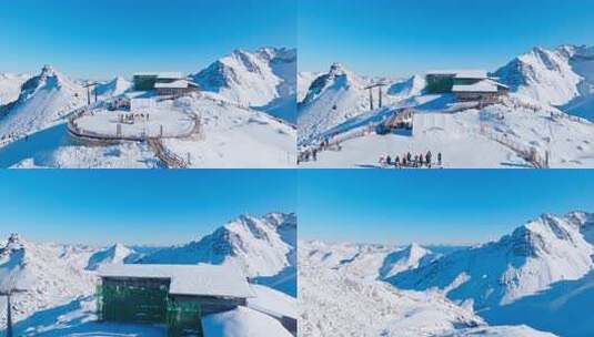 航拍四川阿坝黑水县达古冰川雪山风景高清在线视频素材下载