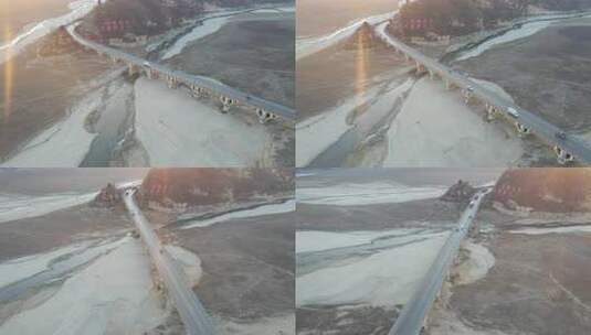 航拍 风景 景色 河流 河道 水 湖高清在线视频素材下载