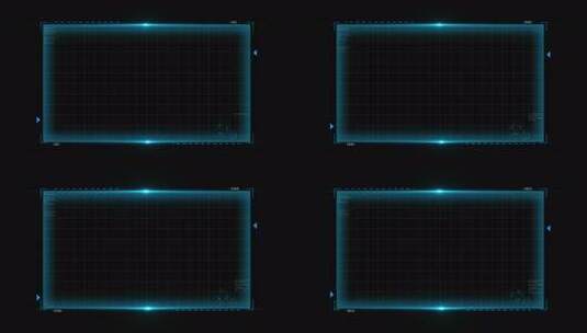 蓝色科技感动态边框视频素材带通道高清在线视频素材下载