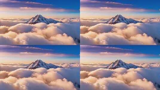 云海中的雪山全景高清在线视频素材下载