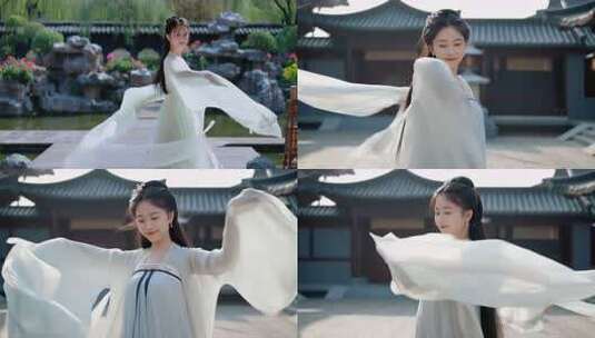 古风女子唯美舞蹈高清在线视频素材下载