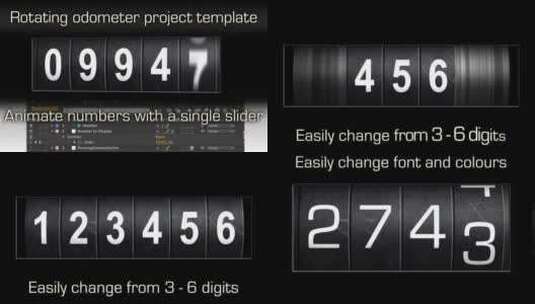3D里程计数字计数器展示AE模板高清AE视频素材下载