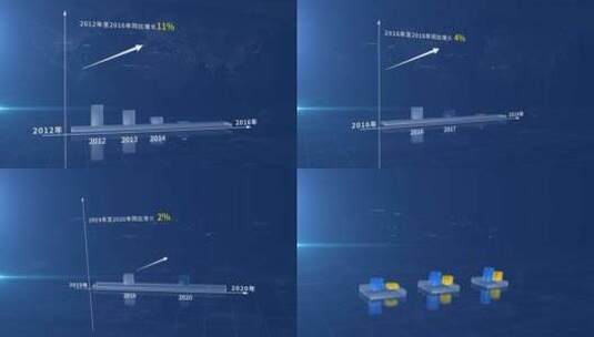 高端科技柱状图AE模版高清AE视频素材下载