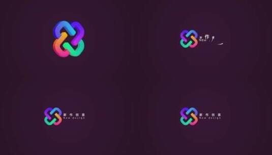 三维 翻转 简约的 logo 演绎高清AE视频素材下载