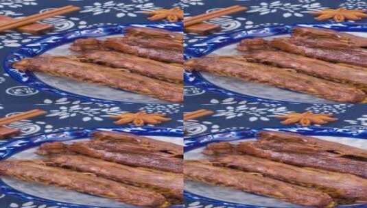 五香卤鸭翅美食4k竖版实拍高清在线视频素材下载