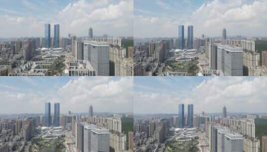 贵州贵阳城市风光蓝天白云天际线航拍高清在线视频素材下载