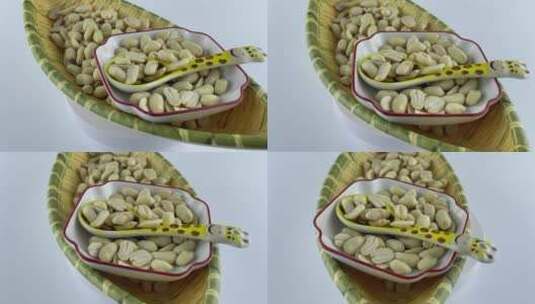 蜕皮花生仁转盘静物视频高清在线视频素材下载