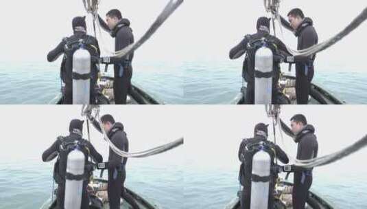 雷州潜水员下海画面2.mp4高清在线视频素材下载