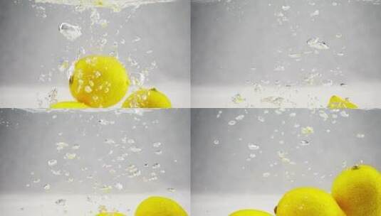 柠檬入水高清在线视频素材下载