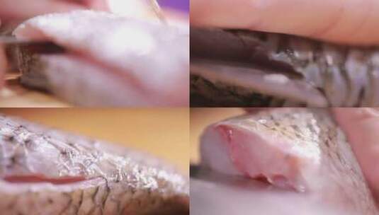 【镜头合集】厨师刀工片生鱼片高清在线视频素材下载