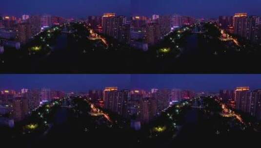 阿克苏市区夜景高清在线视频素材下载