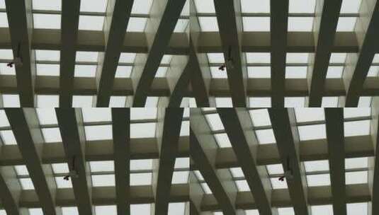 现代建筑设计结构房顶玻璃高清在线视频素材下载