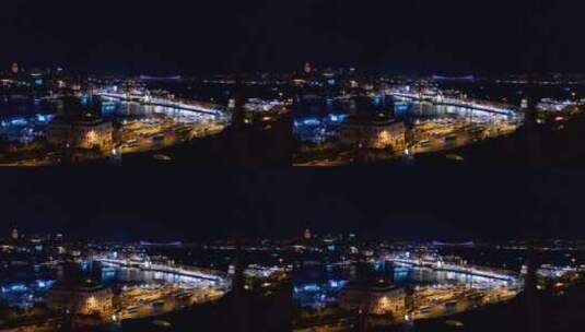 城市灯光在夜间的时间间隔高清在线视频素材下载
