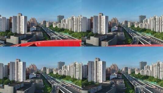 上海宜山路航拍空镜高清在线视频素材下载