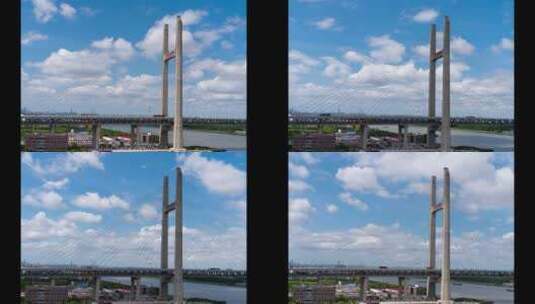 4K 闵浦大桥延时视频高清在线视频素材下载