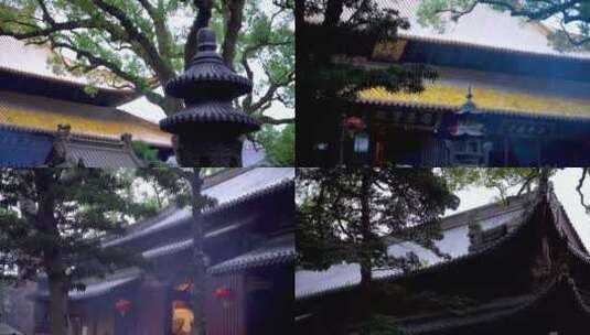 浙江普陀山普济寺禅院建筑4K实拍视频高清在线视频素材下载