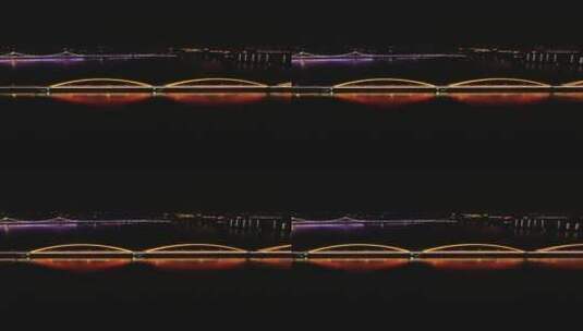 城市航拍湖南长沙福元路大桥夜景竖屏高清在线视频素材下载