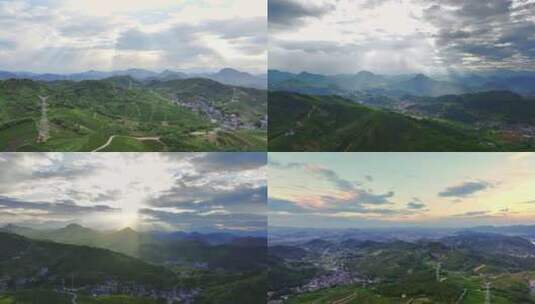 山川 | 雨过天晴后的群山和天空 杭州余杭高清在线视频素材下载