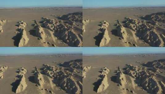 新疆哈密五堡乡魔鬼城雅丹地貌戈壁荒漠高清在线视频素材下载