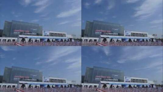 2020 北京车展展馆外景 走云延时高清在线视频素材下载