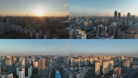 徐汇区日出清晨航拍空镜高清在线视频素材下载