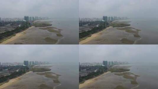 广西北海市北海金滩城市天际线风光航拍高清在线视频素材下载