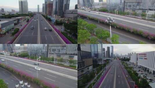 广州天河三溪金融城鱼珠港保利交通高架桥高清在线视频素材下载