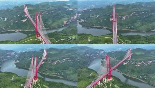 航拍贵州鸭池河大桥高清在线视频素材下载