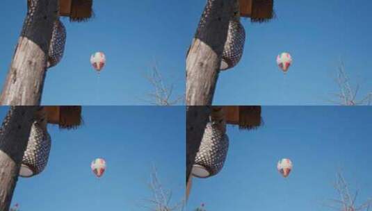 蓝天下的热气球高清在线视频素材下载