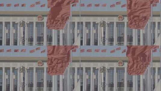 首都北京 天安门广场 天安门红旗高清在线视频素材下载