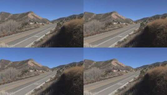 蓝天下的高速公路景观高清在线视频素材下载