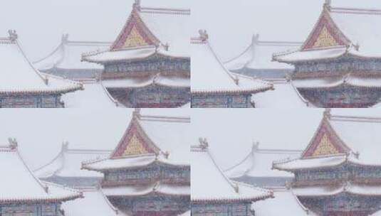 大雪中的故宫高清在线视频素材下载