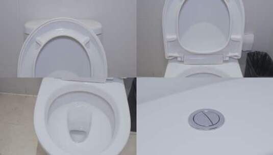 4k洗手间马桶冲厕所冲马桶节水坐便器高清在线视频素材下载