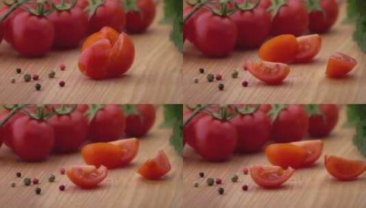 西红柿落下高清在线视频素材下载