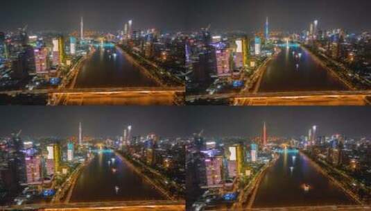 8K广州珠江全景城市天际线夜景灯光延时高清在线视频素材下载